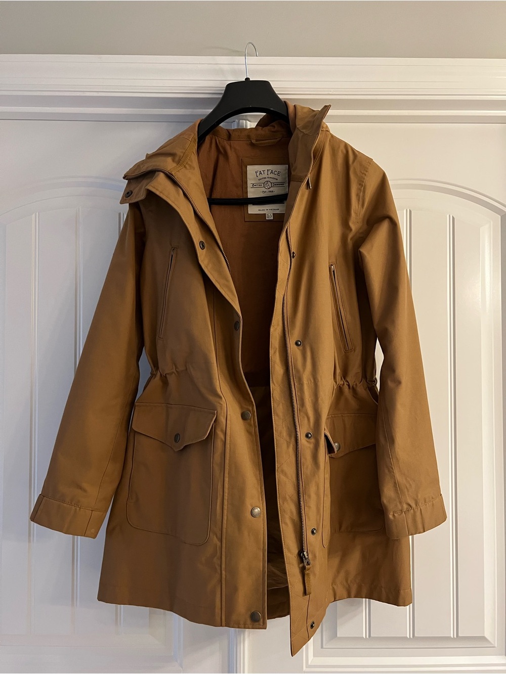 Fat Face Women's Caramel Utility Jacket with Hood